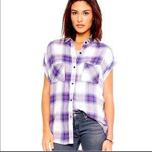 Rails Britt Sleeveless Plaid Flannel Shirt XS